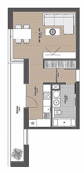 Studio-Apartment mit offenem Wohnbereich – 850 €/Monat